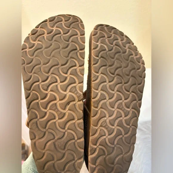 Birkenstock EVA Gizeh Rose Gold Metallic Sandals Shoes Women’s Size 37 - Picture 4 of 5